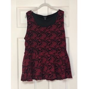 Torrid plus size red floral top